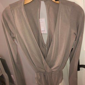 Long Sleeve Beige Bodysuit